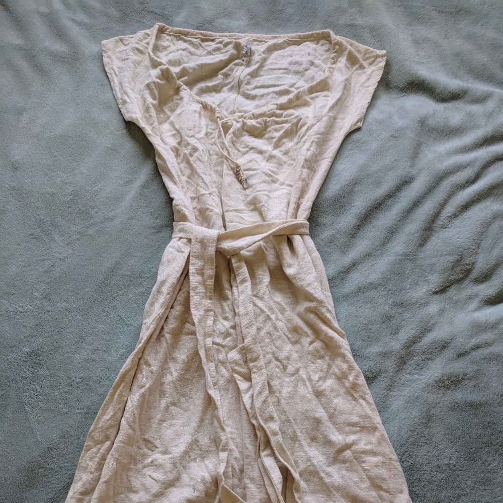 Organic Cotton Natural dress with Shell drawstring
